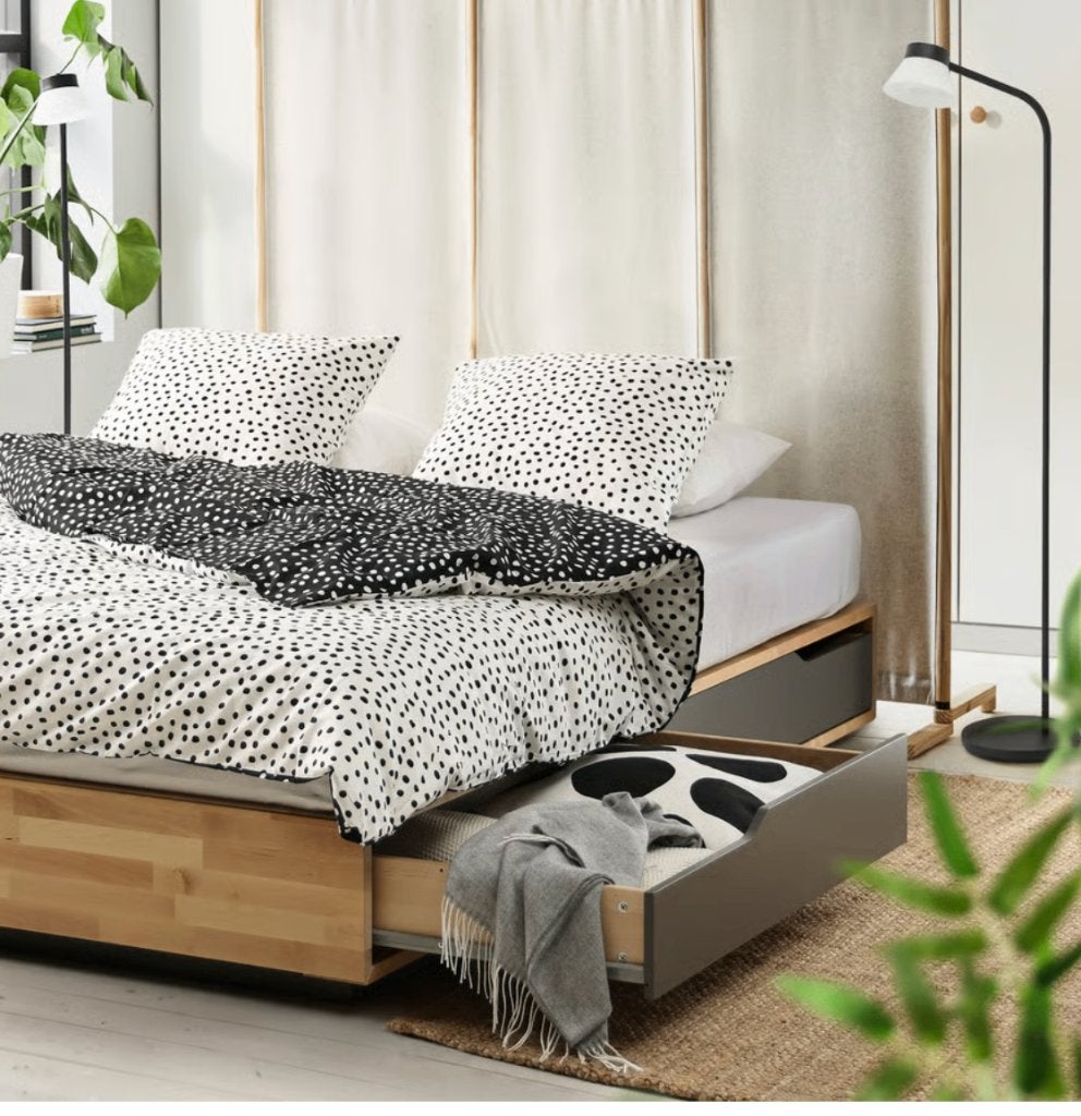 Lit ikea Mandal 160 x 200 avec tiroir, Maison & Meubles, Chambre à coucher | Lits, Queen size, Comme neuf, Enlèvement, 200 cm