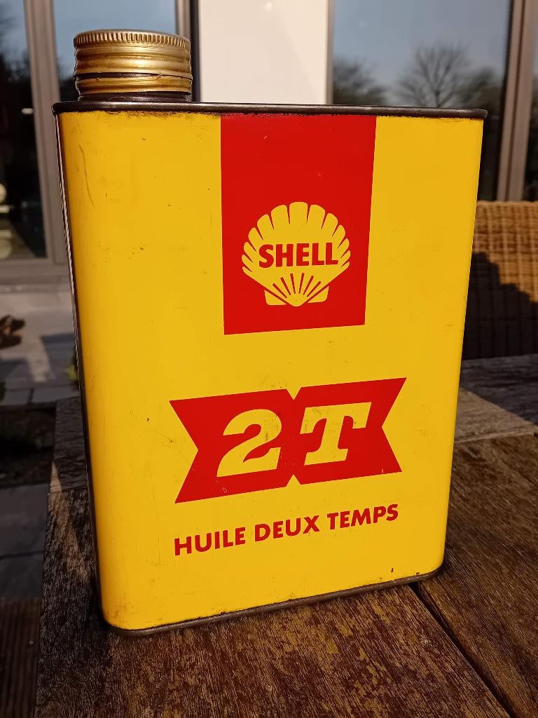 Zeldzaam olieblik Shell 2T, Ophalen of Verzenden, Gebruikt