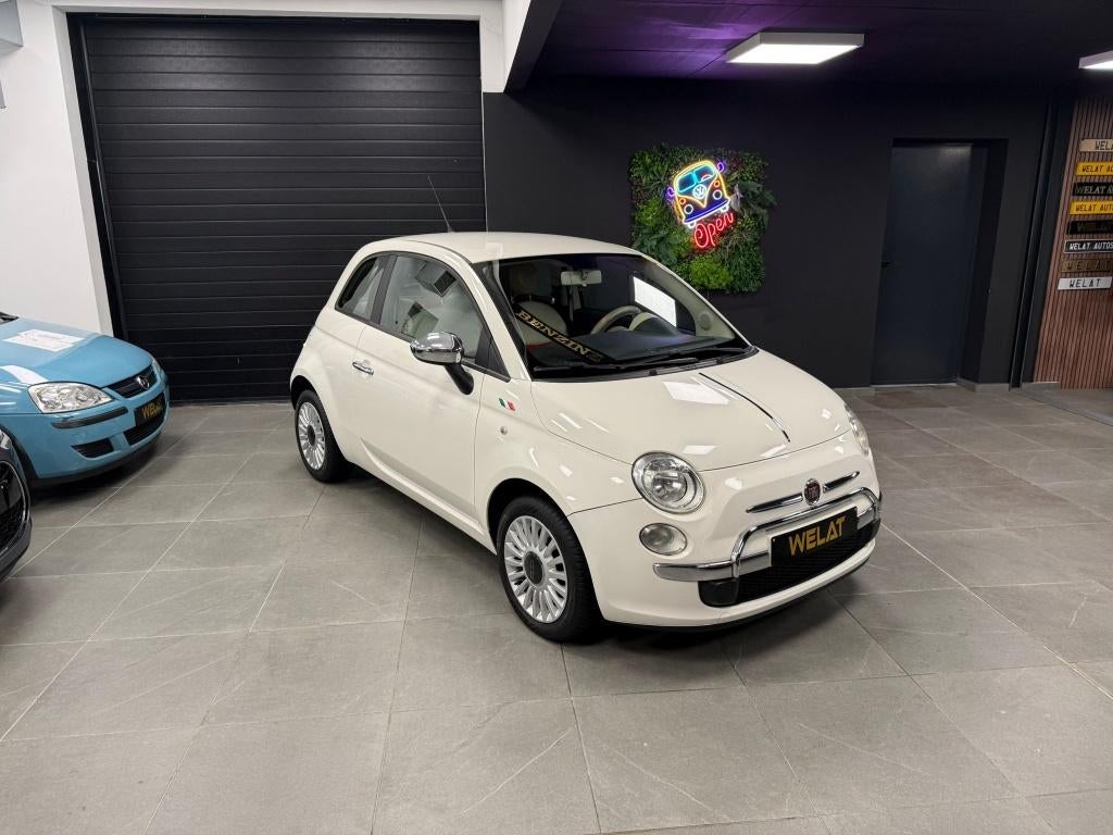 FIAT 500 1.2 LITER BENZINE TOP STAAT, Autos, Fiat, Entreprise, Achat, Bluetooth, Essence, Blanc, Autres couleurs, Enlèvement