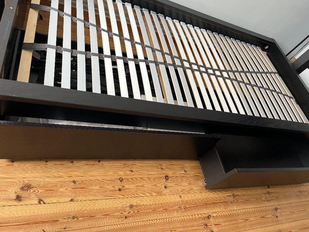 Lit IKEA une personne (90  200 cm) avec sommier inclus, 90 cm, Une personne, Brun, Enlèvement