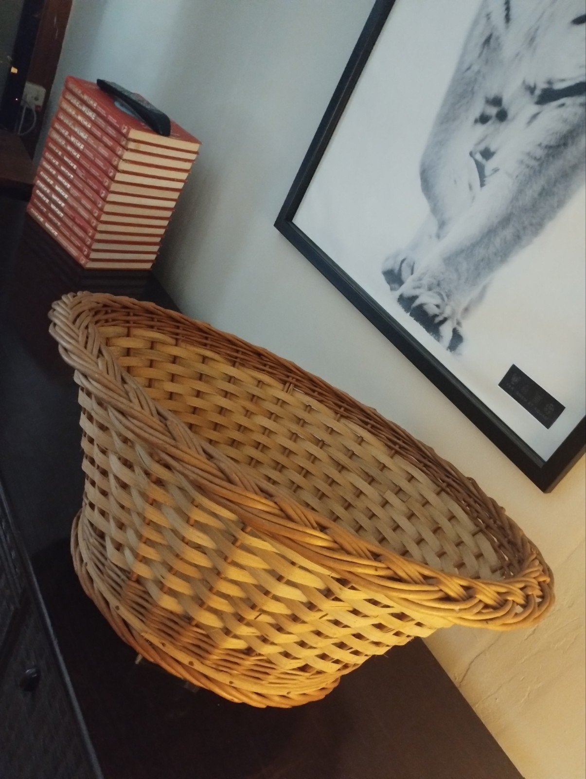 Zeer mooie en grote rotan mand in nieuwstaat...65cm, Huis en Inrichting, Ophalen, Mand