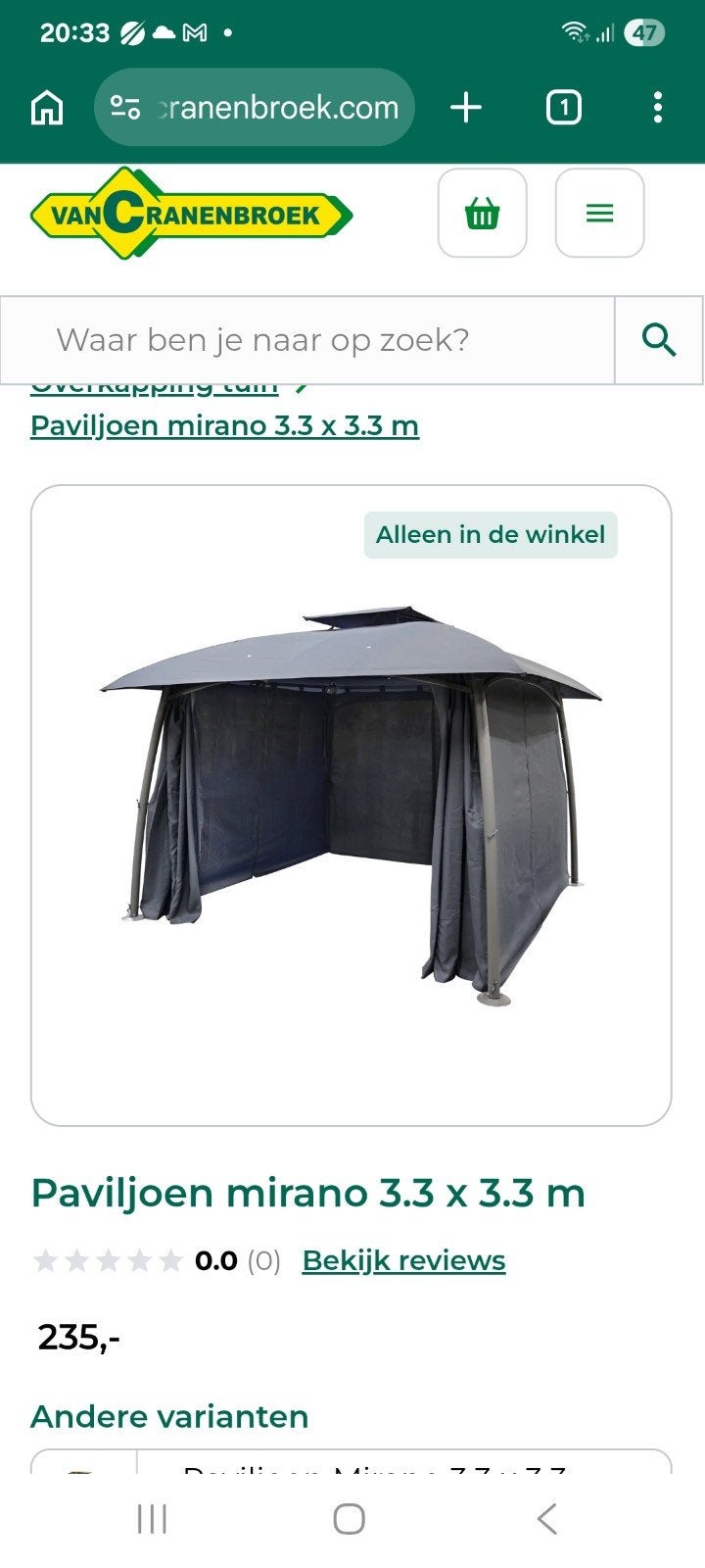Paviljoen mirano 3.3 x 3.3 m zonder doek, Jardin & Terrasse, Tonnelles, Enlèvement, Pavillon