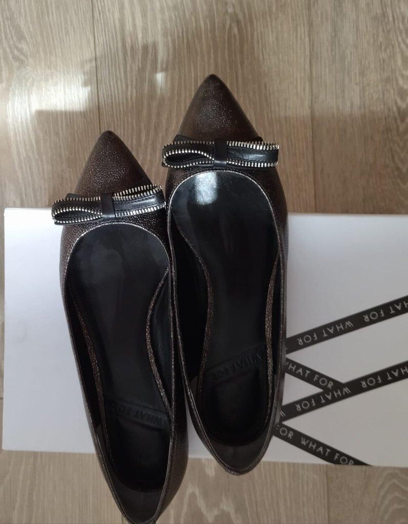 Balerina, m 37, 100% leer, What For, grijsbruin, Ophalen, Bruin, What for, Nieuw