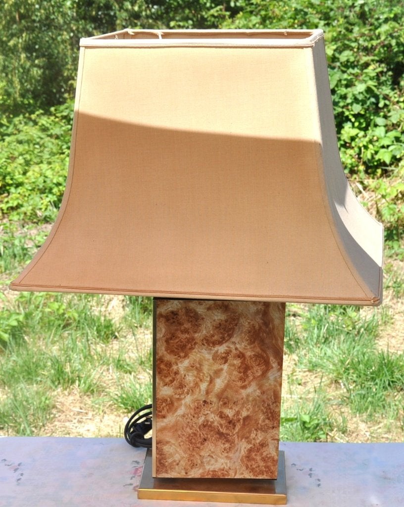 lampe de salon  pied socle métal doré et marbre, Enlèvement ou Envoi