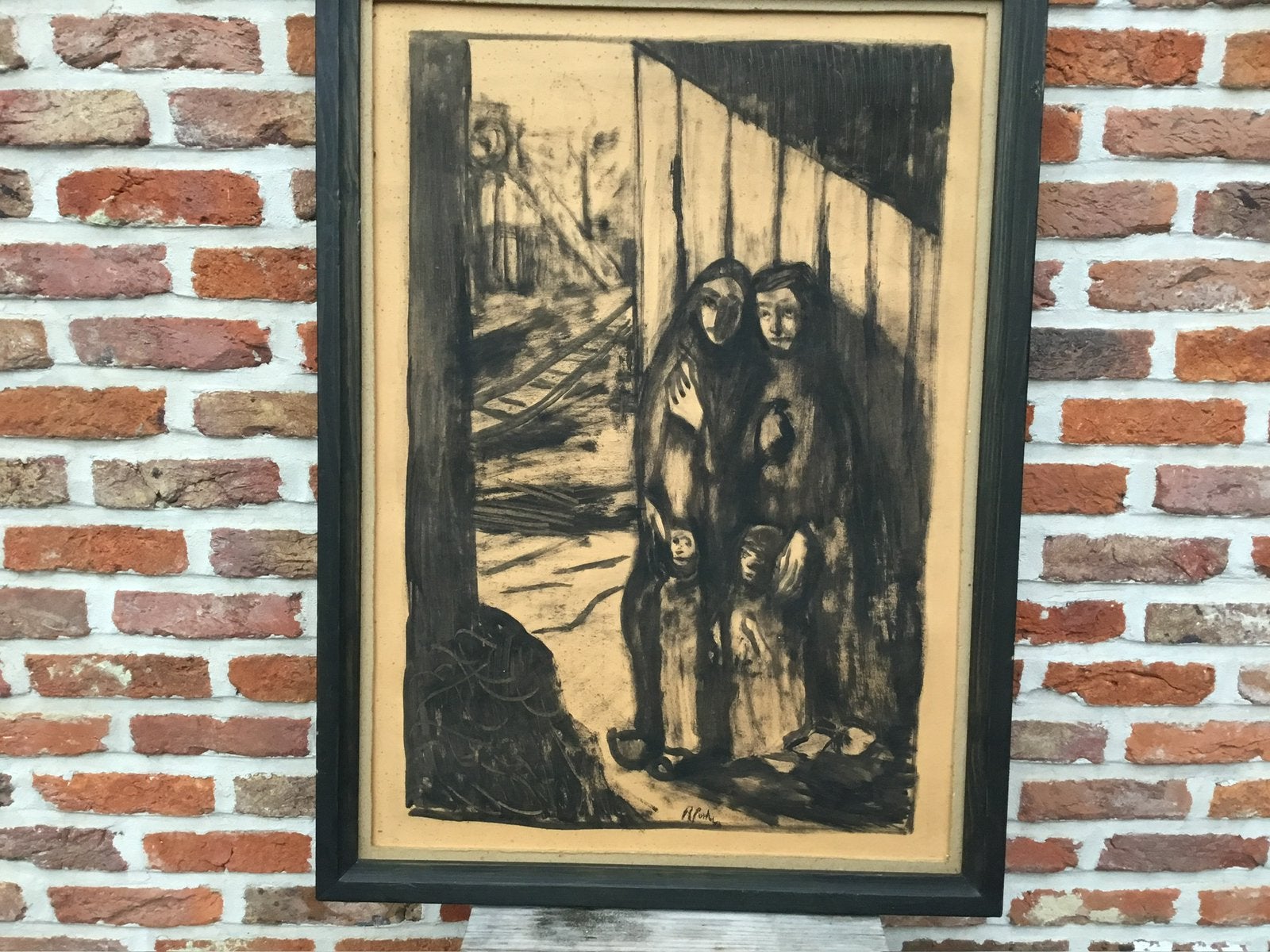 Apostu(George?) -Roemeen°1934-1986)-houtskool afm:75x55cm, Ophalen