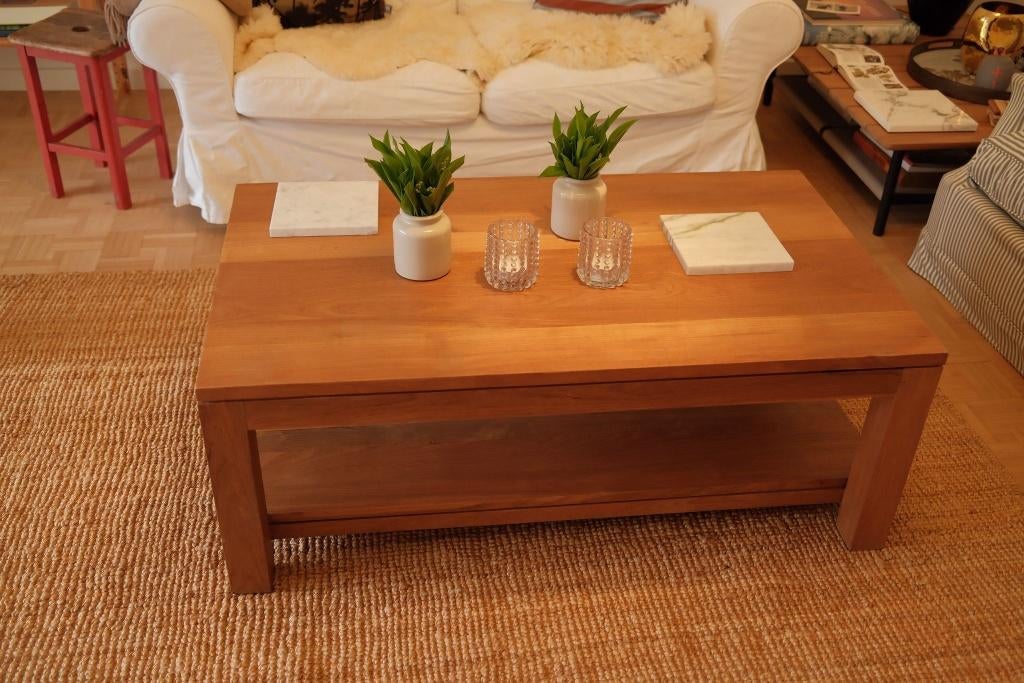 Ethnicraft teak houten salontafel (120 x 70 x h45 cm), Ophalen, 100 tot 150 cm, 50 tot 100 cm, Zo goed als nieuw