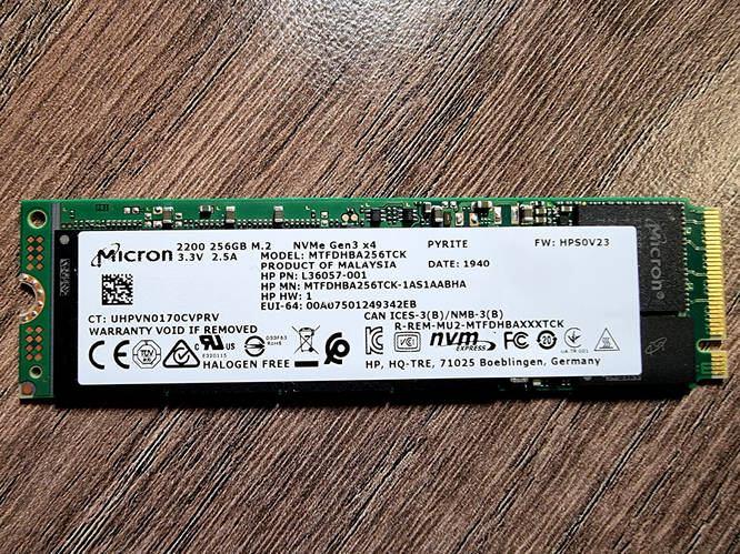 256Gb SSD Micron 2300 2200 NVMe M.2 Type 2280 Gen 3x4, Informatique & Logiciels, Enlèvement ou Envoi, SSD, Interne, Utilisé