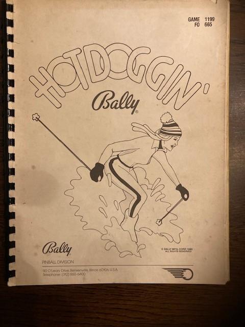 BALLY HOT DOGGIN MANUAL WITH SCHEMATIC, Verzamelen, Automaten | Flipperkasten, Elektronisch, Bally, Ophalen of Verzenden, Zo goed als nieuw