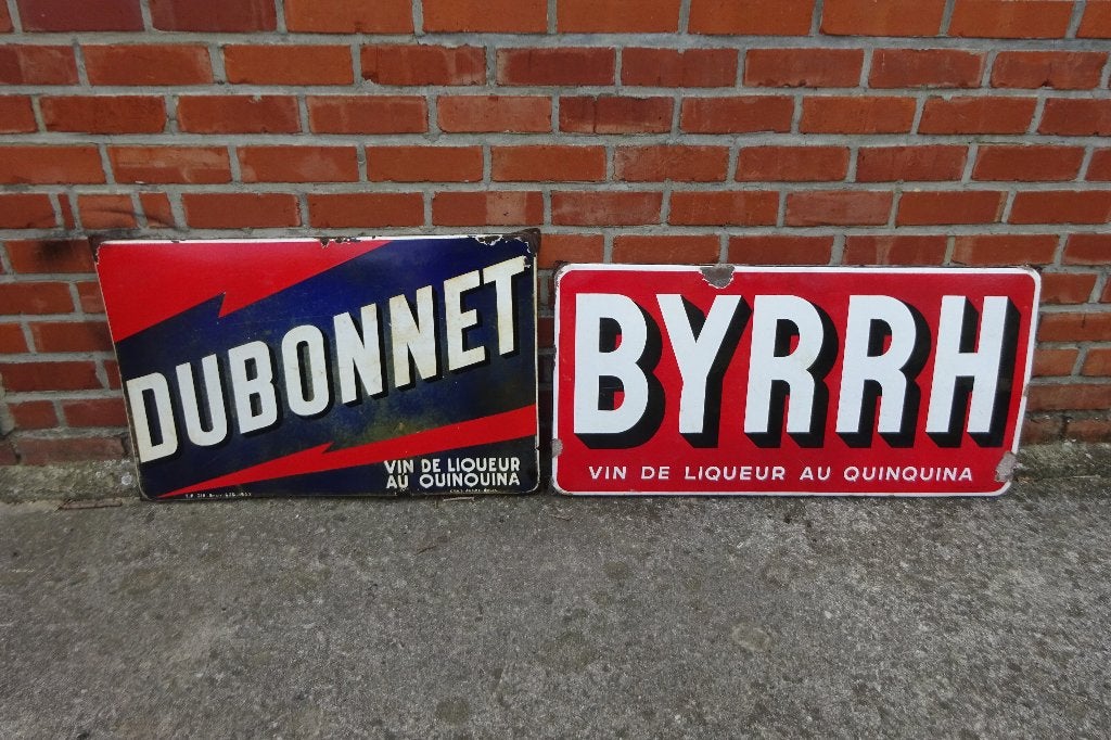 Dubonnet - Byrrh - 2 plaques émaillées originales de 1952, Enlèvement