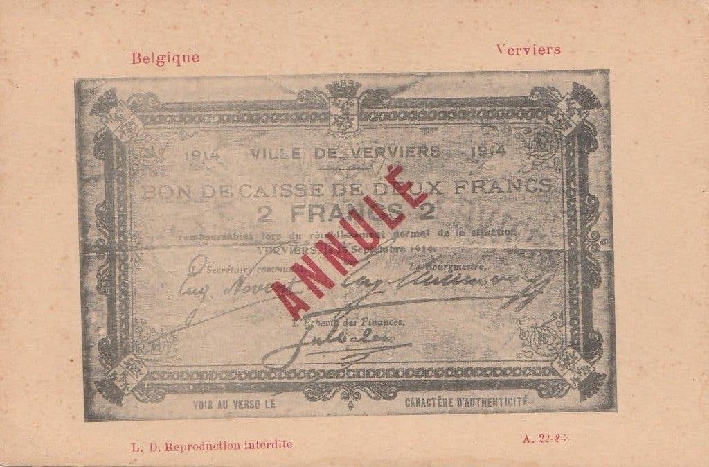 post kaart verviers 1914, Ophalen of Verzenden, Voor 1920, Ongelopen, Overige thema's