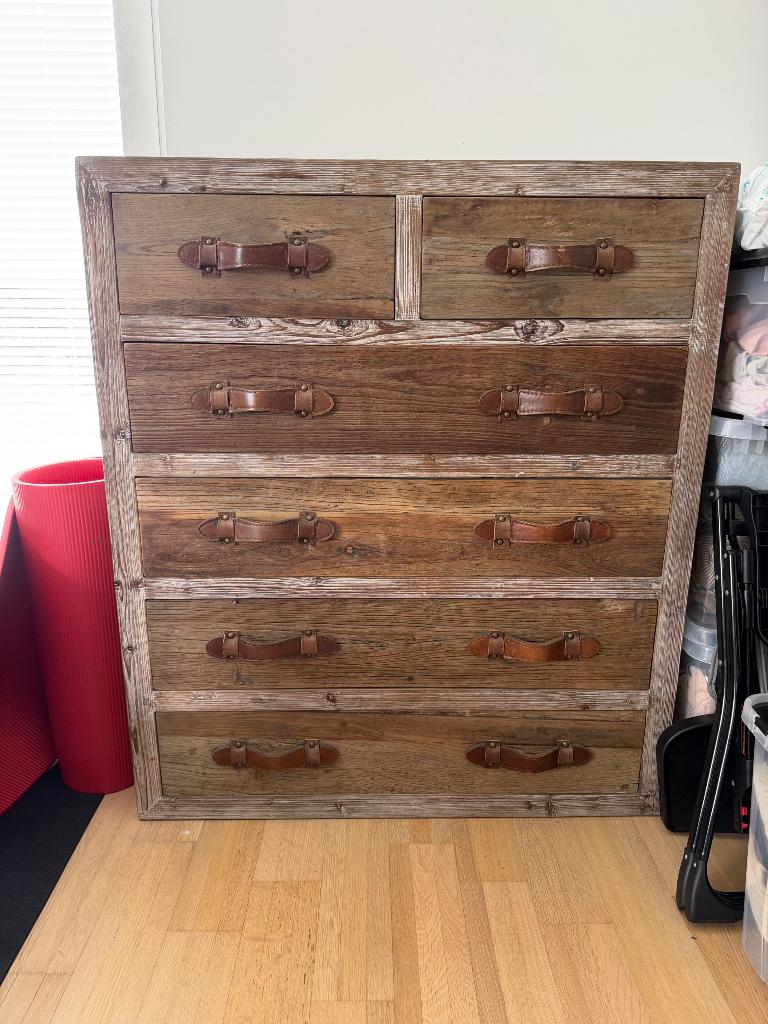 Kast sarah mo steigerhout, Ophalen, Eikenhout, 5 laden of meer, 100 tot 150 cm