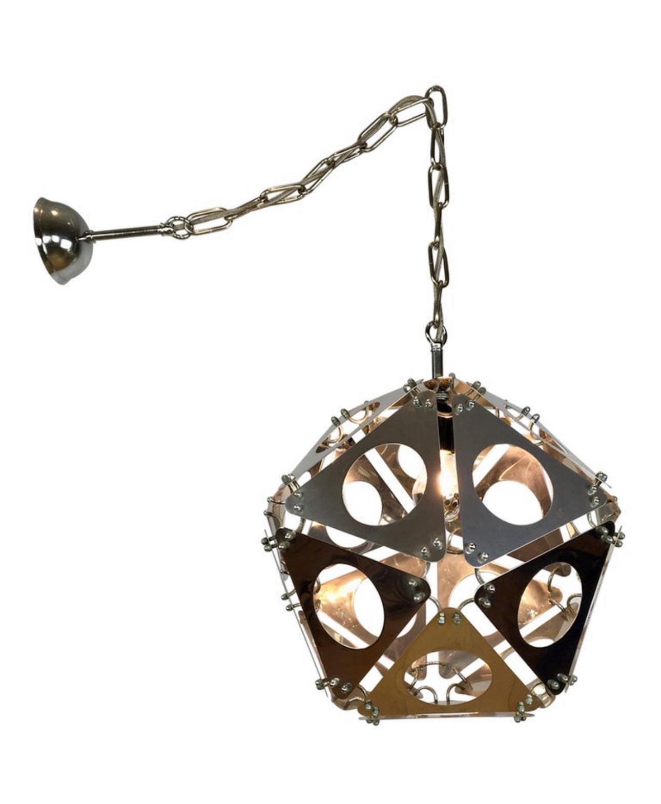 Lampe suspendue chromée Spage Age 1960, Enlèvement ou Envoi