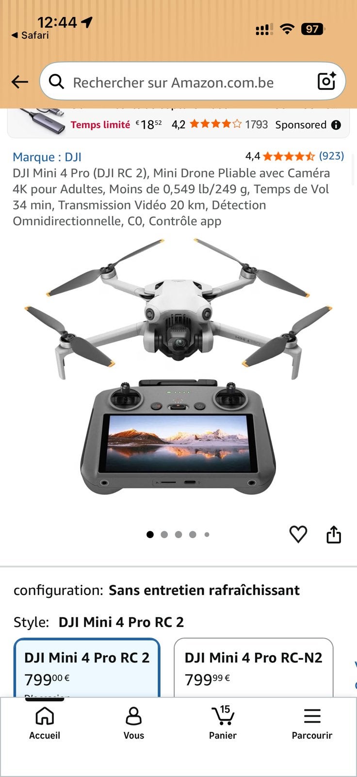 Dji mini4 pro, Ophalen, 30 tot 45 minuten, Cameradrone, Zo goed als nieuw