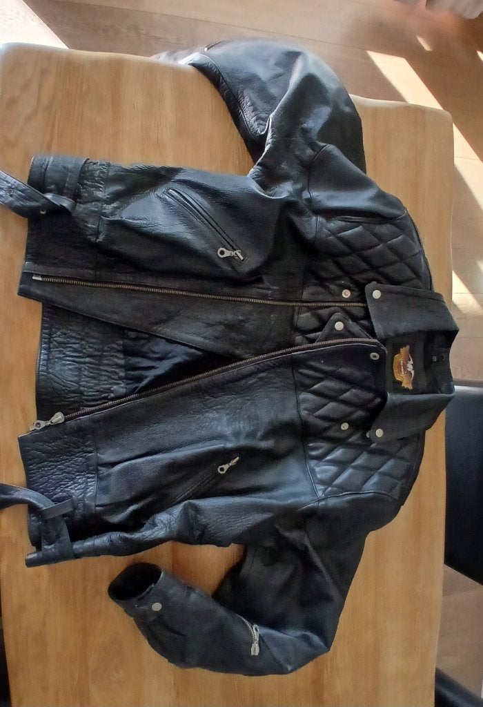 Lederen motorvest Harley Davidson, Heren, Harley davidson, Tweedehands, Ophalen