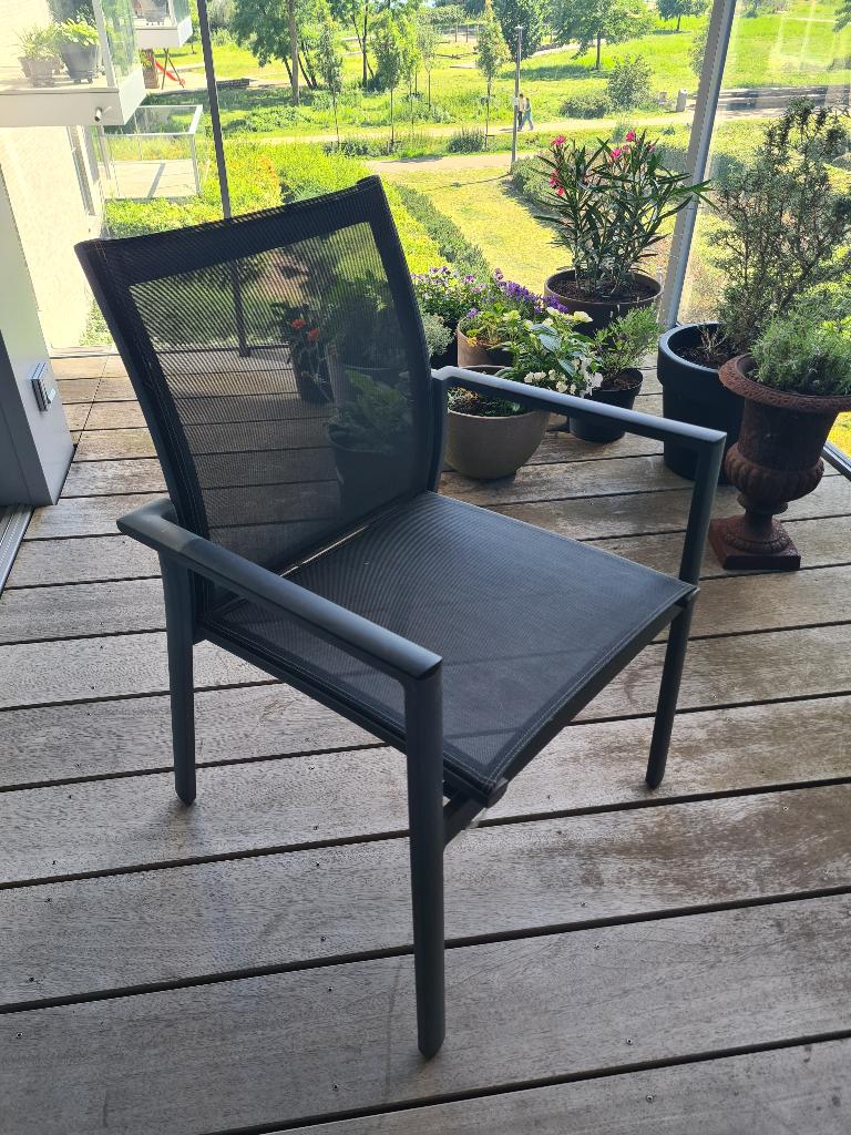Tuintafel en stoelen, Tuin en Terras, Ophalen, 4 zitplaatsen, Gebruikt, Aluminium