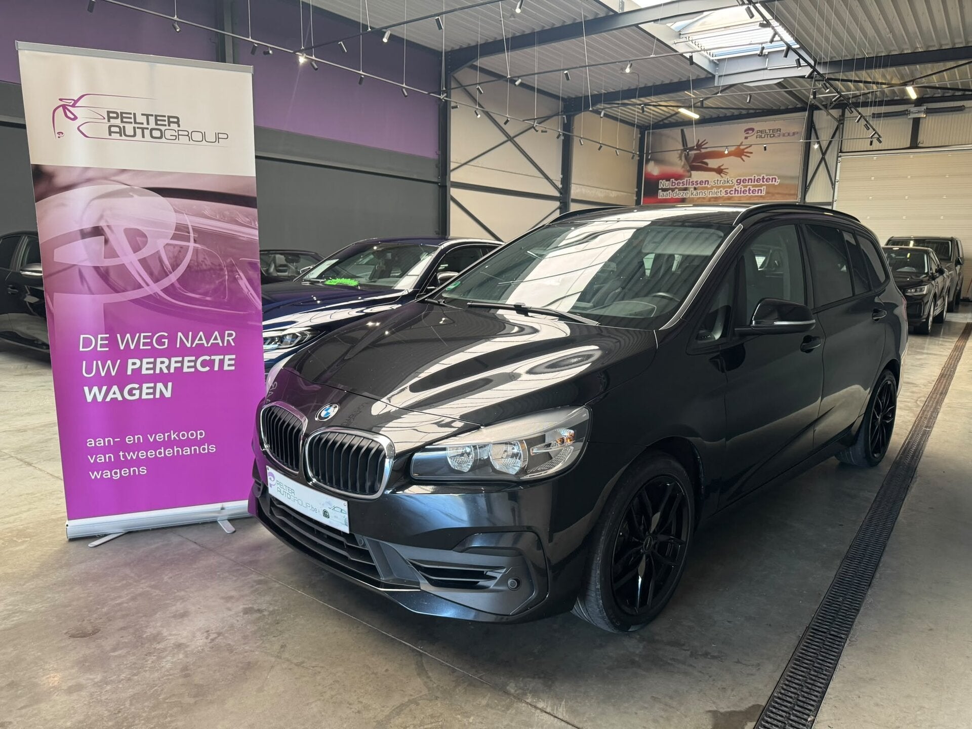 BMW 218 i Gran Tourer Automaat Leder GPS PDC Trekhaak, 2 Reeks, Zwart, Bedrijf, 5 zetels