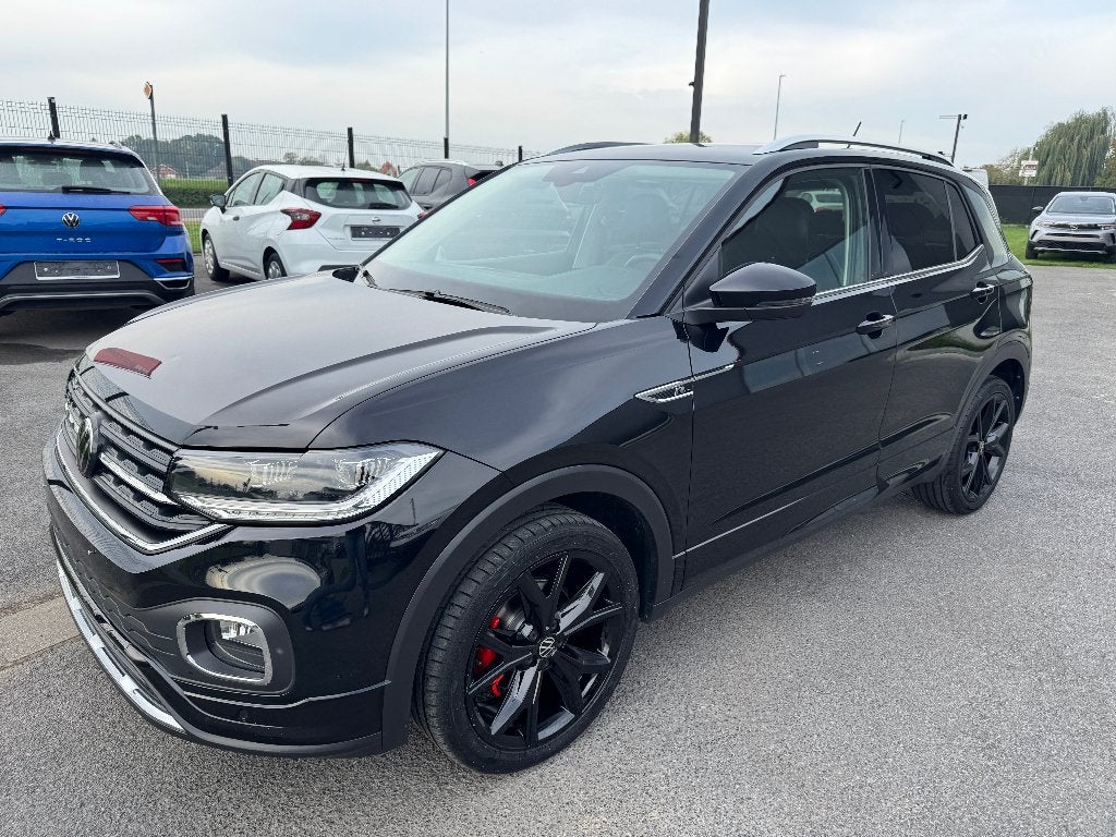 Volkswagen T Cross 1.0 automaat R Line carplay camera, Autos, Euro 6, Entreprise, Entretenue par le concessionnaire, Noir
