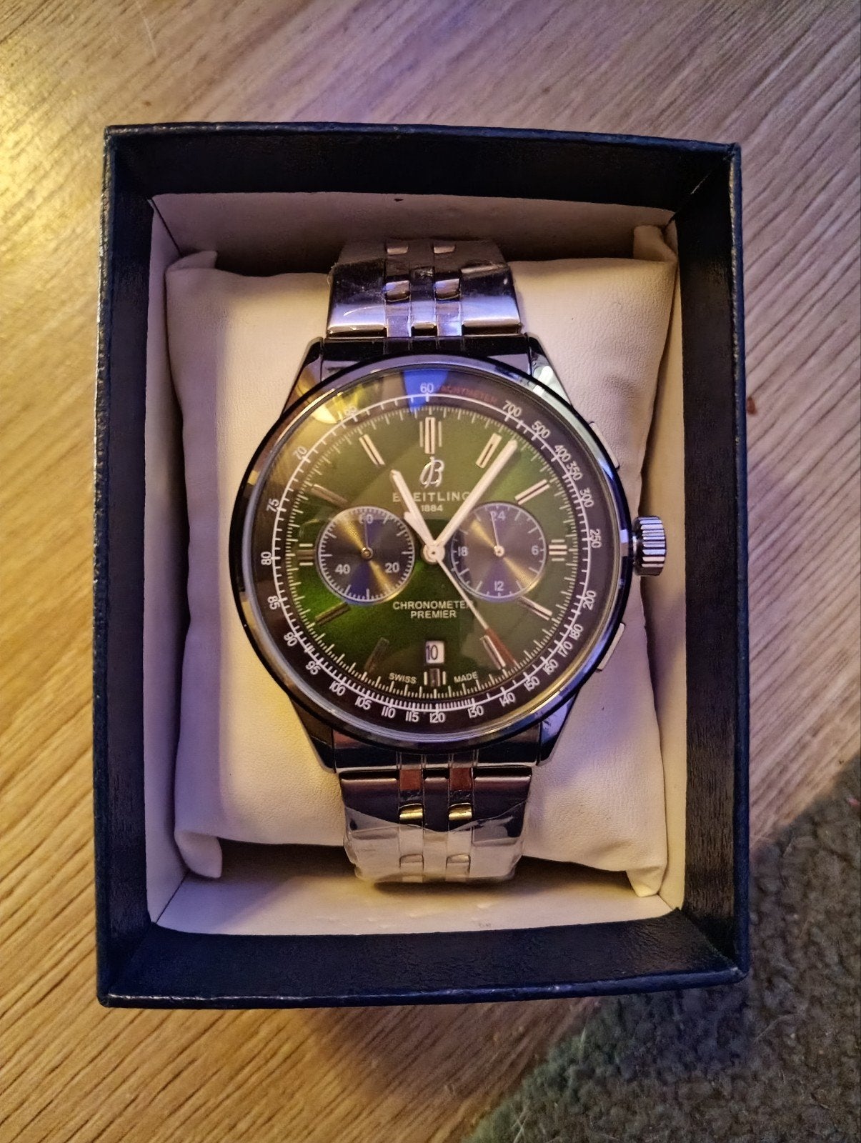 Chronographe Breitling Premier B01 42 Bentley, Bijoux, Sacs & Beauté, Montres | Hommes, Enlèvement ou Envoi, Breitling, Acier