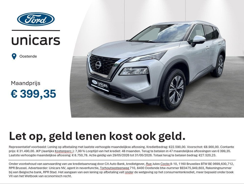 Nissan X-TRAIL Mild-Hybrid 163 X-Tronic N-Connecta 7 ZITPLAA, Auto's, Nissan, Stof, Gebruikt, 7 zetels, 120 kW
