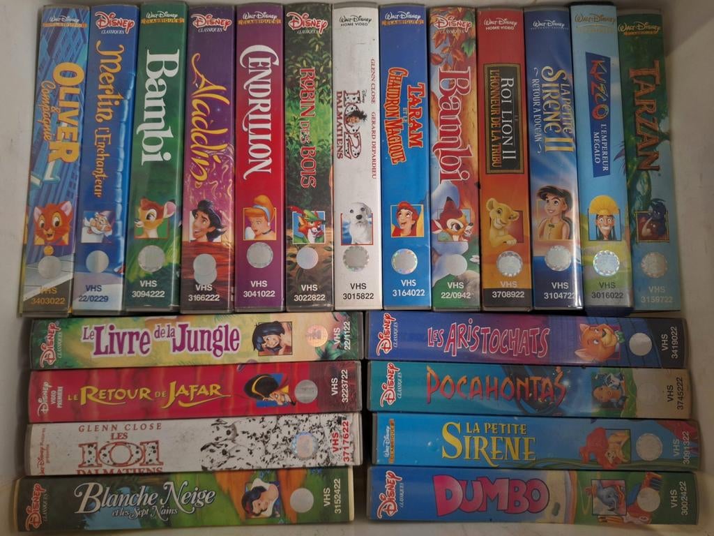 Lot 42 x VHS Disney Version française, CD & DVD, Enlèvement ou Envoi, Dessin animé, Tous les âges, Utilisé