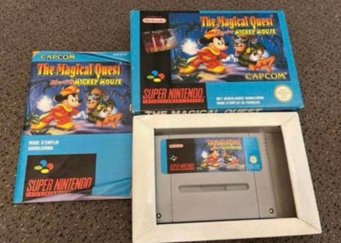 Snes magical quest mickey mouse CIB (uitgave jaren ‘90), Games en Spelcomputers, Ophalen, Zo goed als nieuw, Avontuur en Actie
