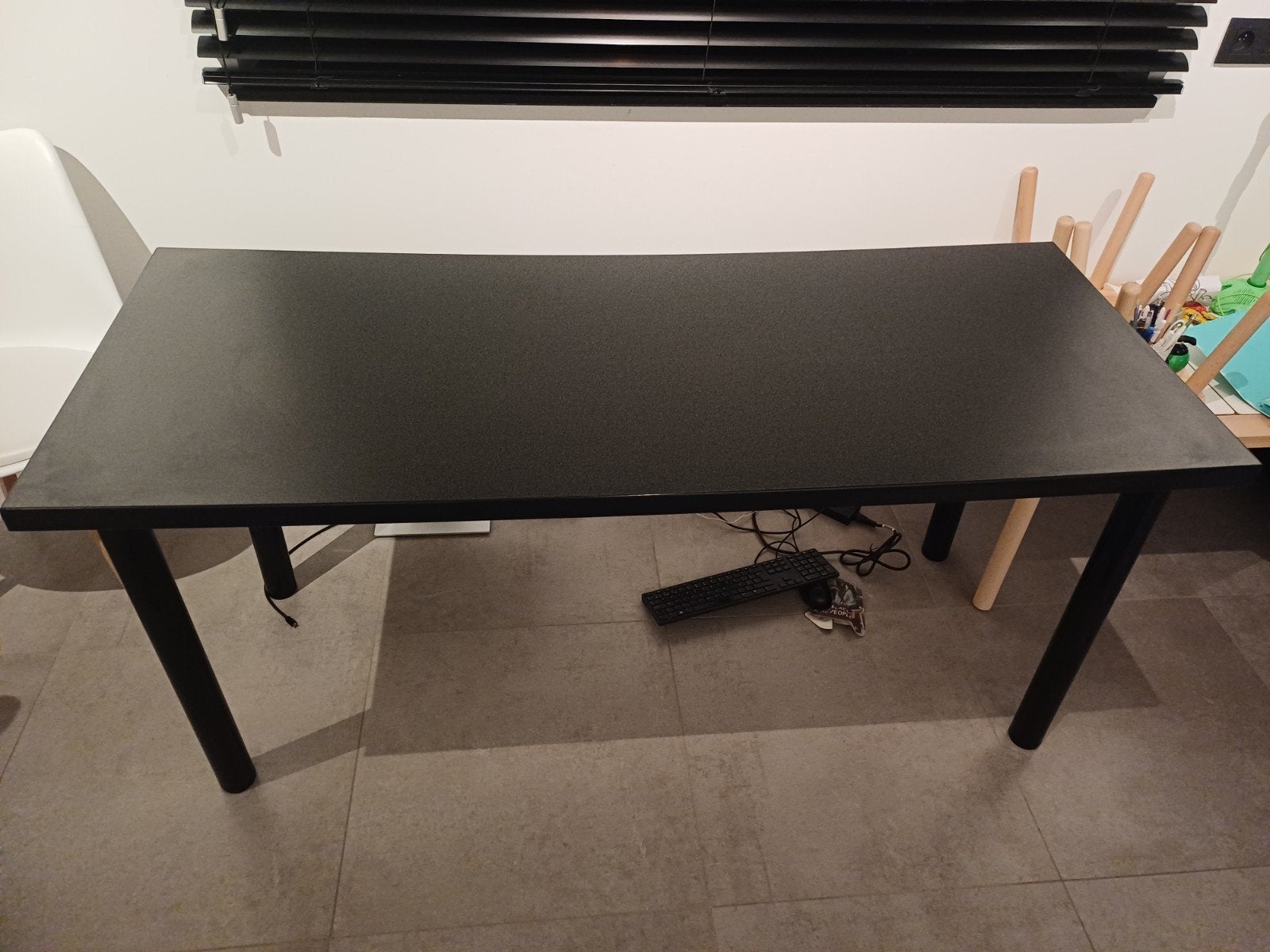 Table/bureau noir 160x65 75 de haut, Maison & Meubles, 160 cm, 65 cm, Utilisé, Enlèvement