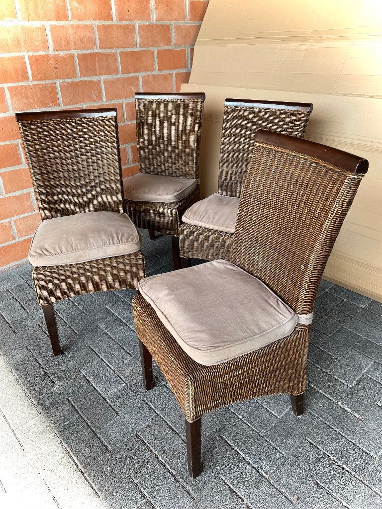 Loom / wicker stoelen / goede staat, Ophalen, Gebruikt