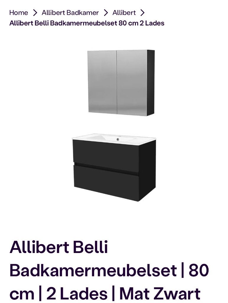 Badkamermeubel incl spiegelkast Allibert, Enlèvement, Neuf, Meuble lavabo