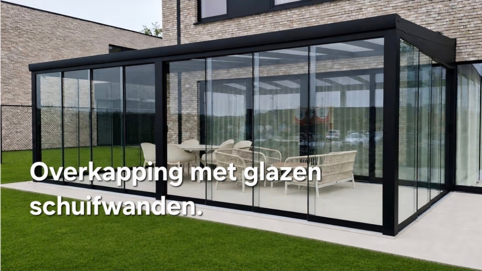 terrasoverkapping veranda carport glazen schuifwand, Tuin en Terras, Ophalen, Nieuw, Veranda