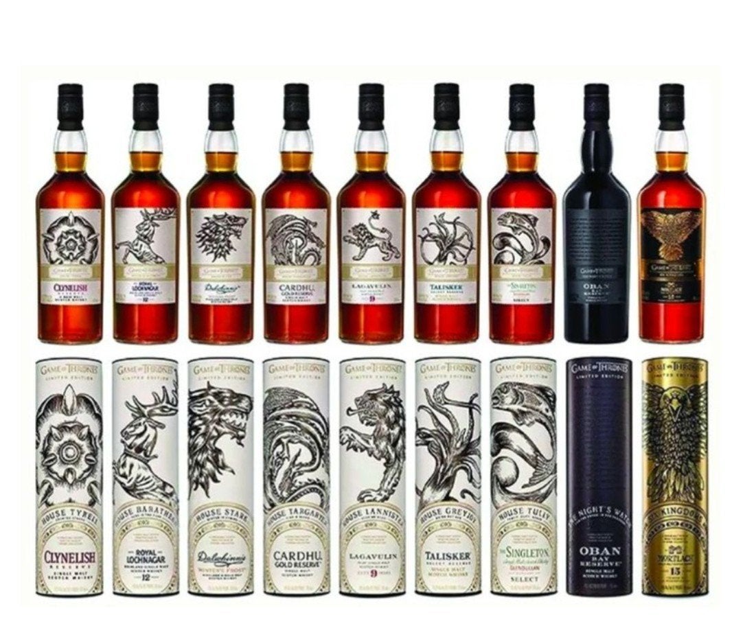 Game of Thrones Whisky – Complete Set (9 flessen incl. Mortl, Collections, Enlèvement
