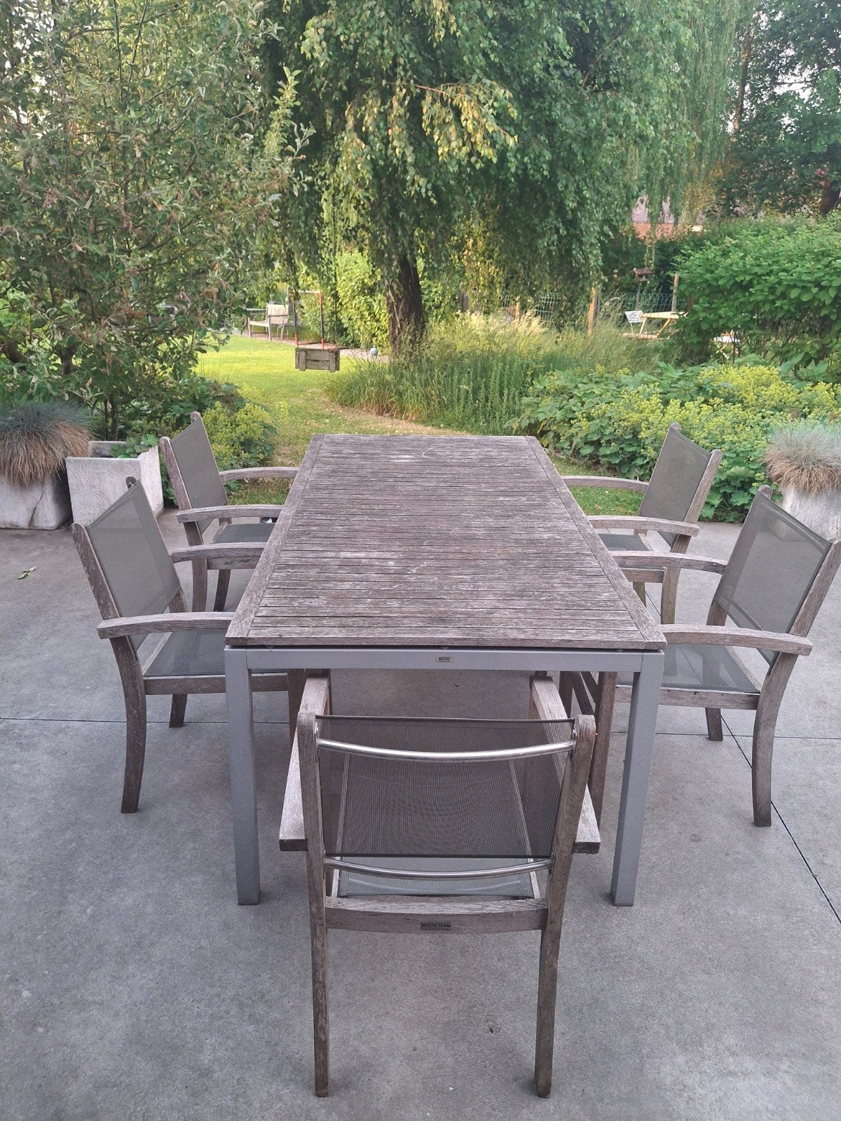 Bristol Teak tuintafel en stoelen, Ophalen, 5 zitplaatsen, Gebruikt, Teakhout