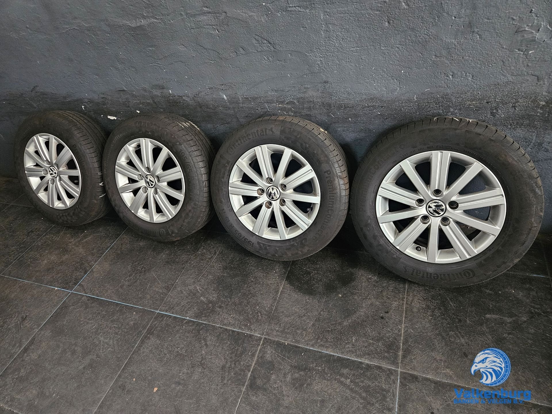7-8mm! Originele VW Golf Caddy Wellington 15 inch velgen 5x1, 15 pouces, Pneus et Jantes, Véhicule de tourisme, Pneus été