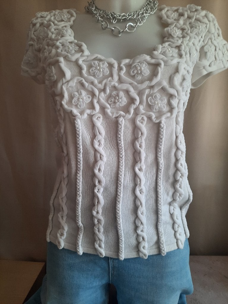 Truitje Léo Guy M/L, Kleding | Dames, Maat 38/40 (M), Wit, Gedragen, Léo Guy