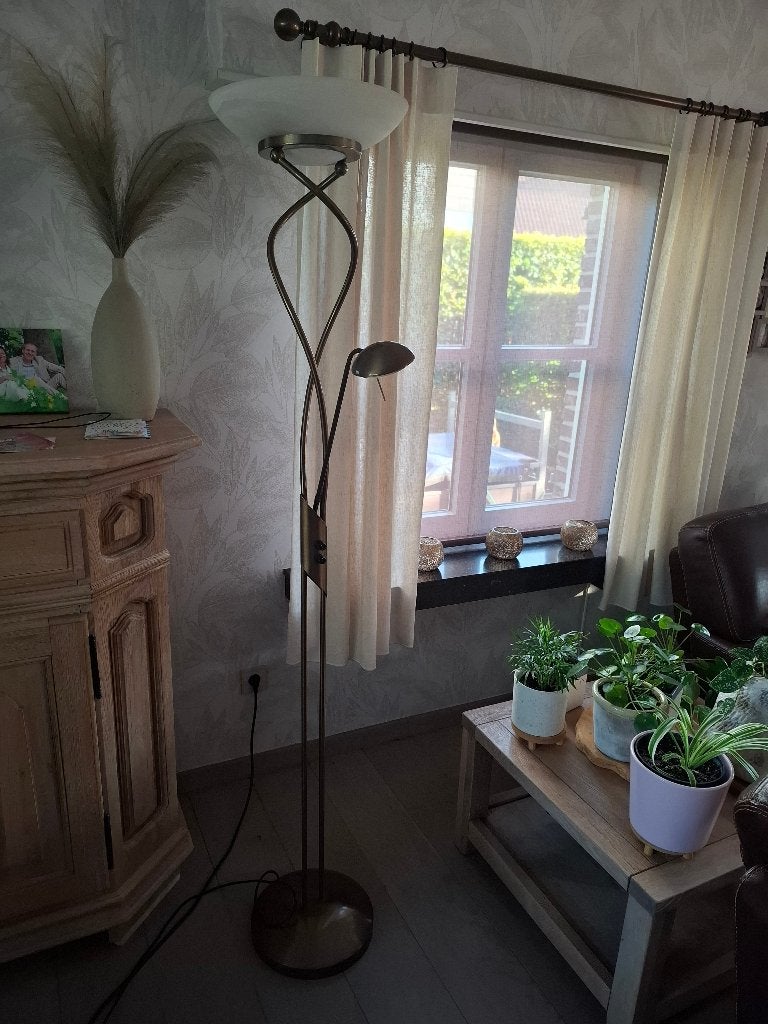 staanlamp, Huis en Inrichting, Lampen | Vloerlampen, Ophalen, Gebruikt, Overige fittingen, Glas