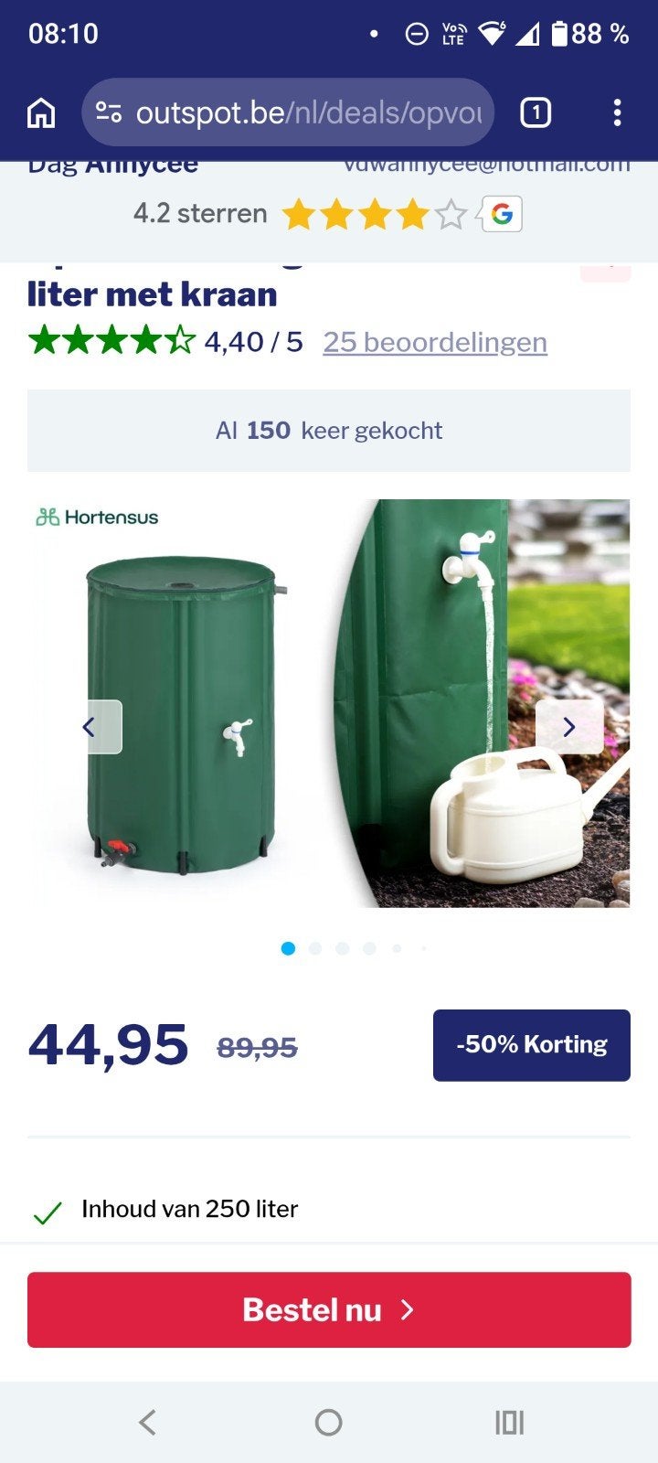 regenwater ton, Ophalen, Zo goed als nieuw