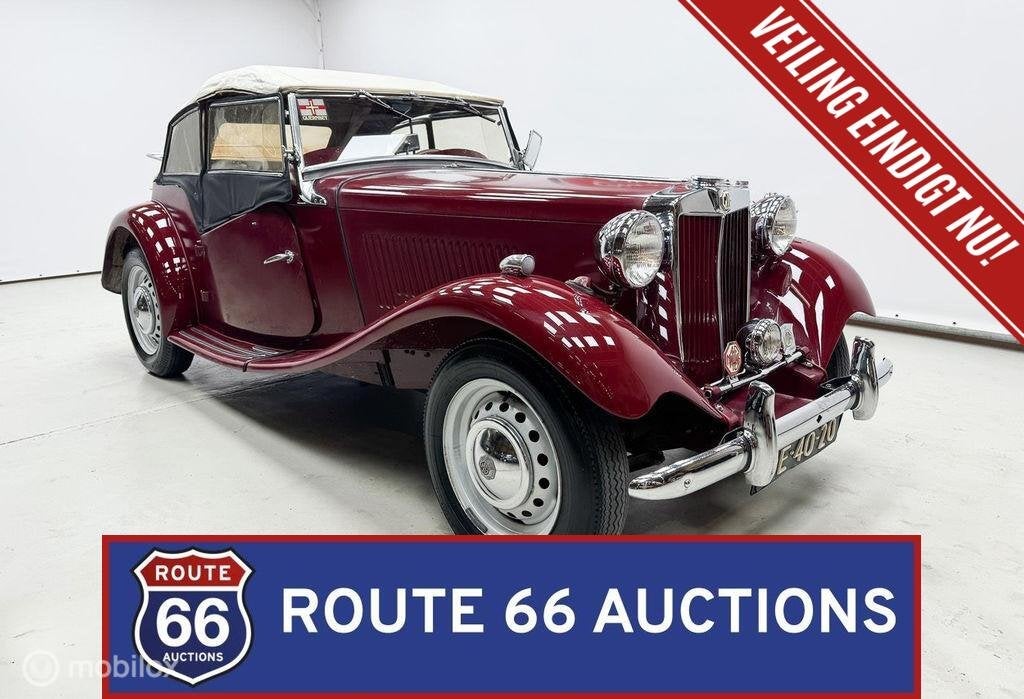 MG TD Midget | 1953 | Route 66 Auctions, Zwart, Bedrijf, Handgeschakeld, Overige carrosserie