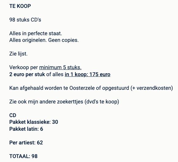 98 cd's, Ophalen, Zo goed als nieuw, Overige genres