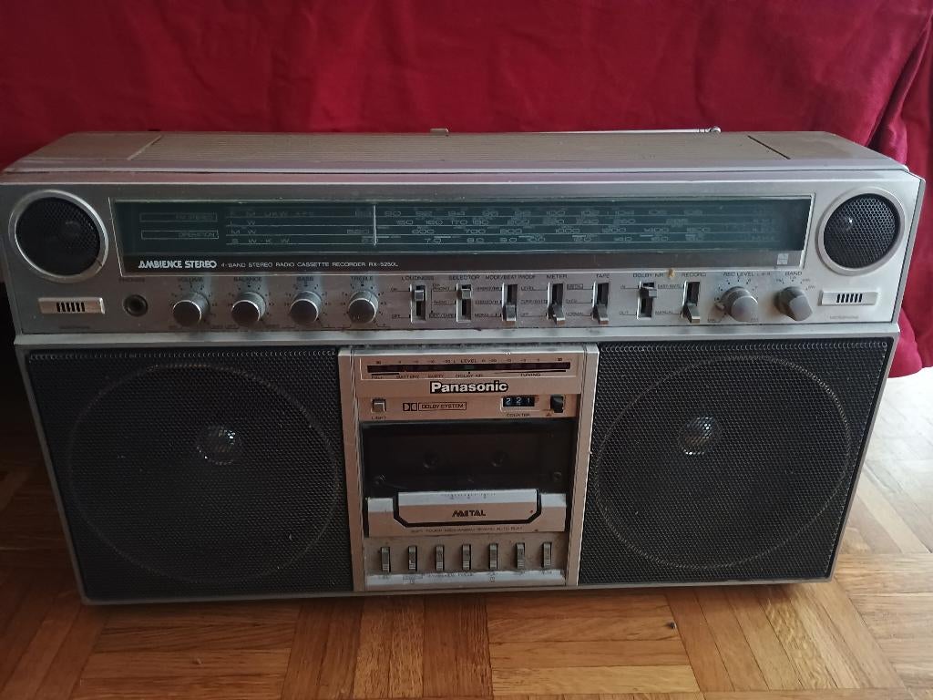 Vintage Panasonic Boombox RX-5250 radio-cassette player, TV, Hi-fi & Vidéo, Radios, Enlèvement, Utilisé, Radio