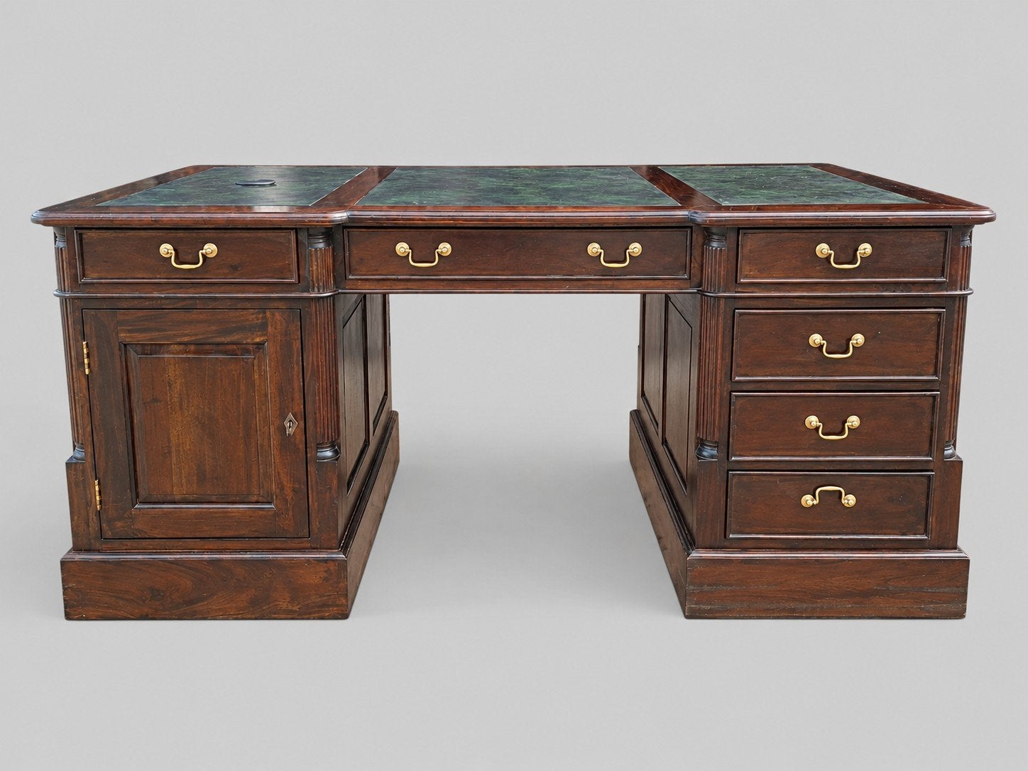 Klassiek Engels dubbelzijdig bureau partnerdesk, Ophalen of Verzenden