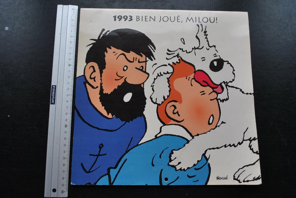 1993 BIEN JOUER MILOU! CALENDRIER MURAL VIERGE HERGE TINTIN, Enlèvement ou Envoi, Utilisé, Hergé - Moulinsart