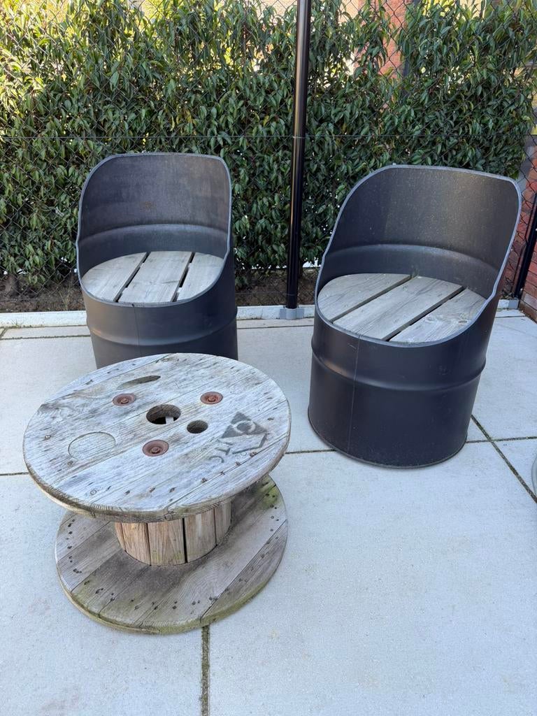 Olievat stoelen, Tuin en Terras, Ophalen, Zo goed als nieuw, Stoel