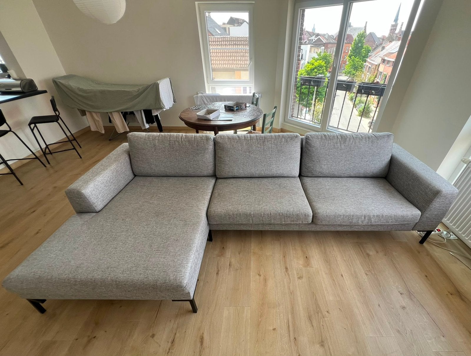 Grijze zetel, Maison & Meubles, Canapés | Coins salons complets, Enlèvement, Comme neuf