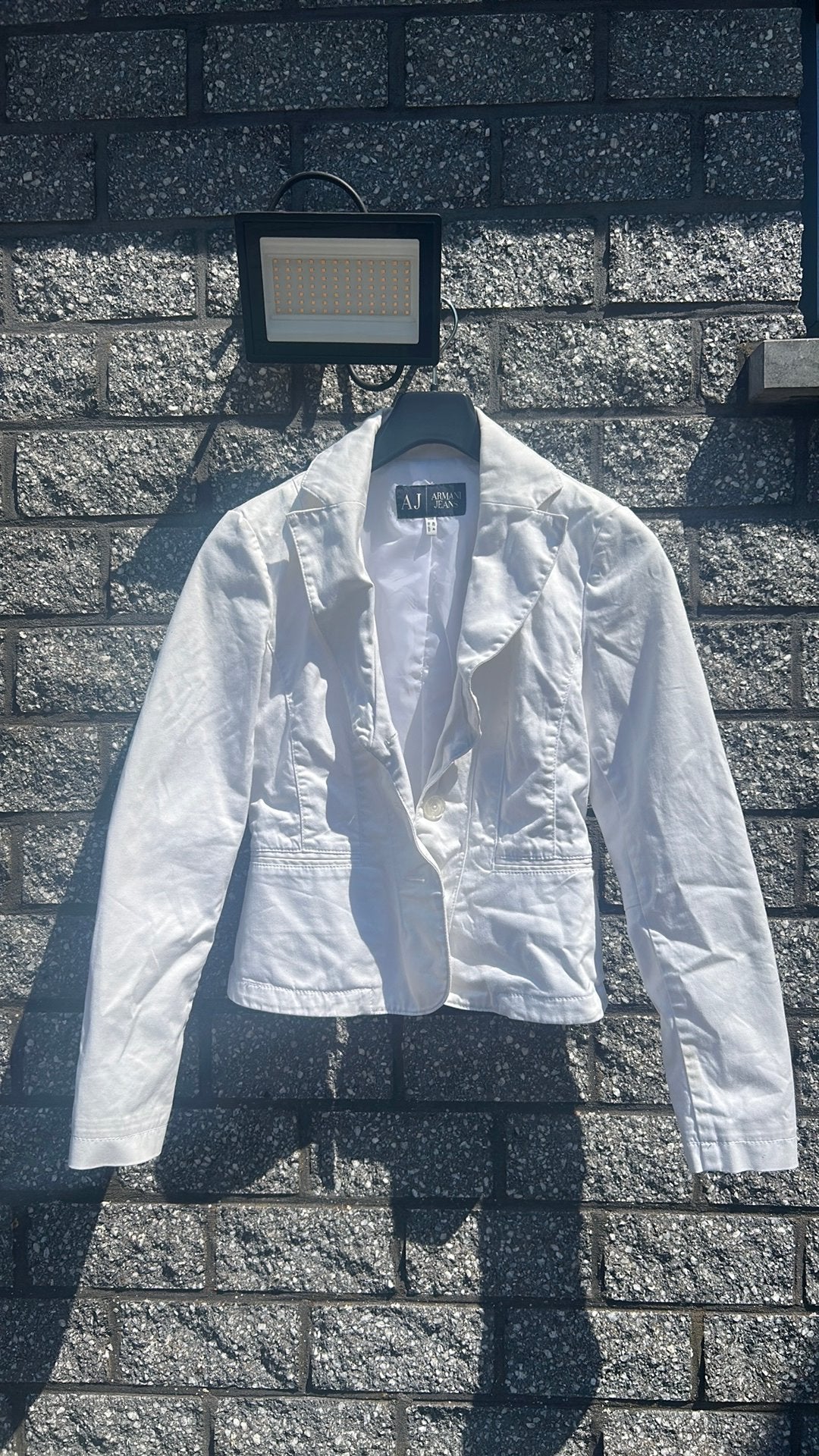 Wit vintage jasje van Armani, Maat 38/40 (M), Wit, Ophalen of Verzenden, Zo goed als nieuw