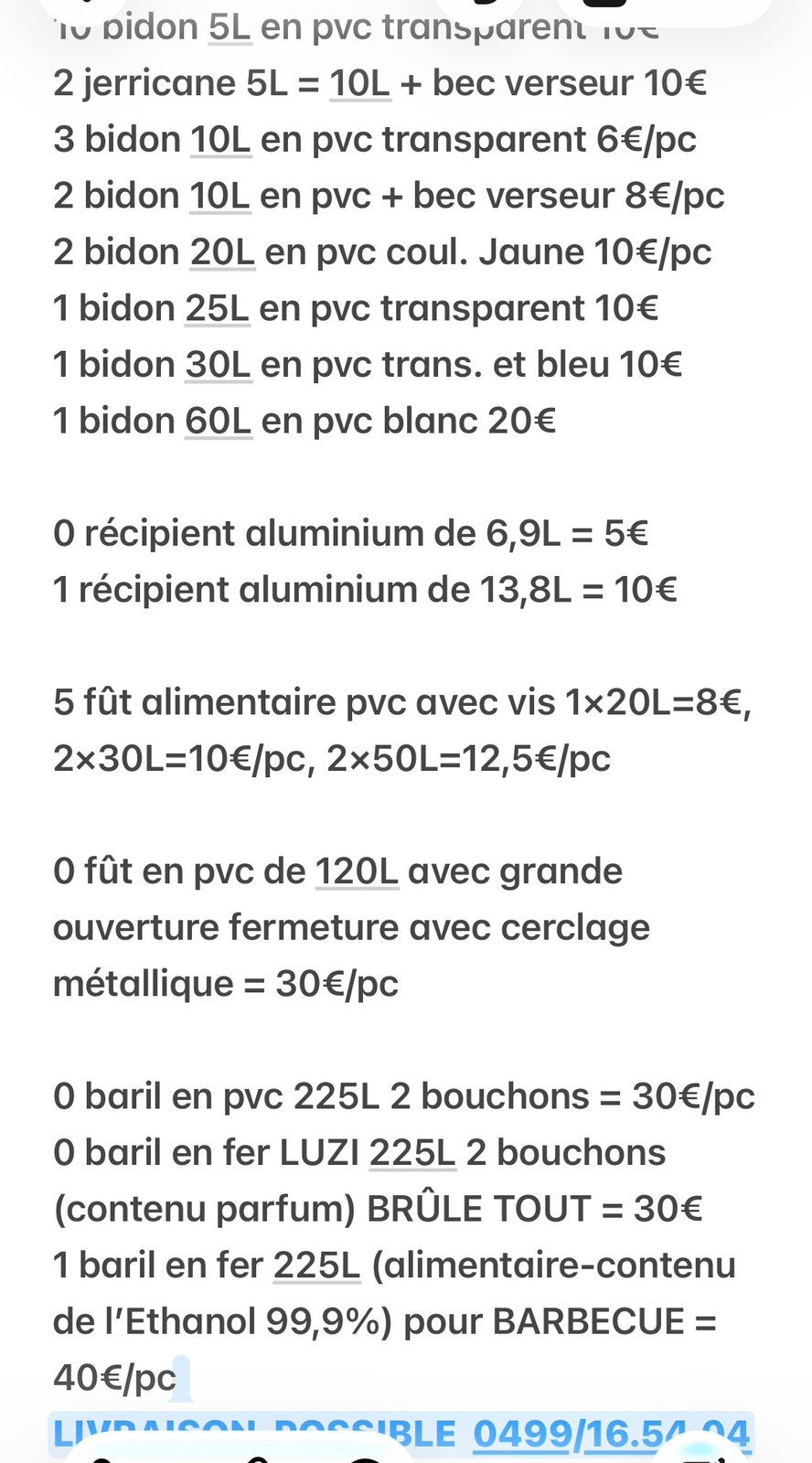 Vaten van PVC en IJZER - PVC-vaten 10-20-25-30L PVC-blikken, Tuin en Terras, Ophalen of Verzenden, Zo goed als nieuw