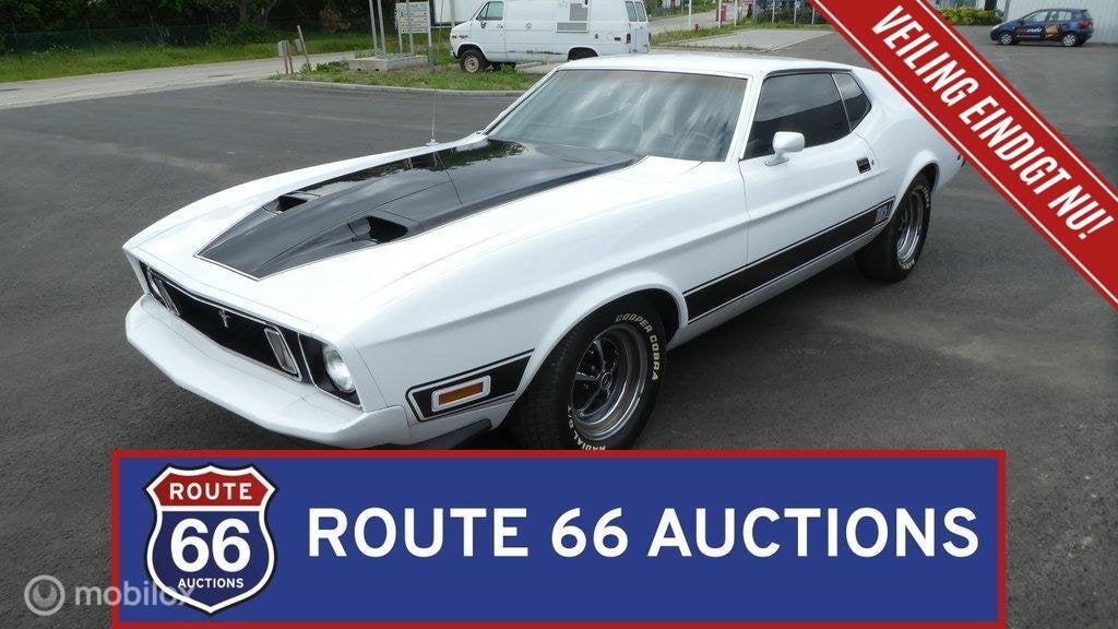 Ford Mustang Mach 1 Fastback | 1973 | Route 66 Auctions, Zwart, Bedrijf, Handgeschakeld, Overige carrosserie