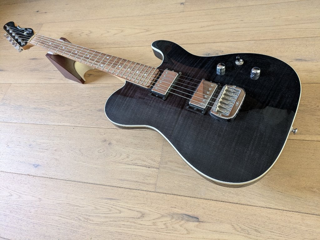 G&L Tribute ASAT Deluxe Carved Top Transparent black, Ophalen of Verzenden, Gebruikt, Solid body, Overige merken