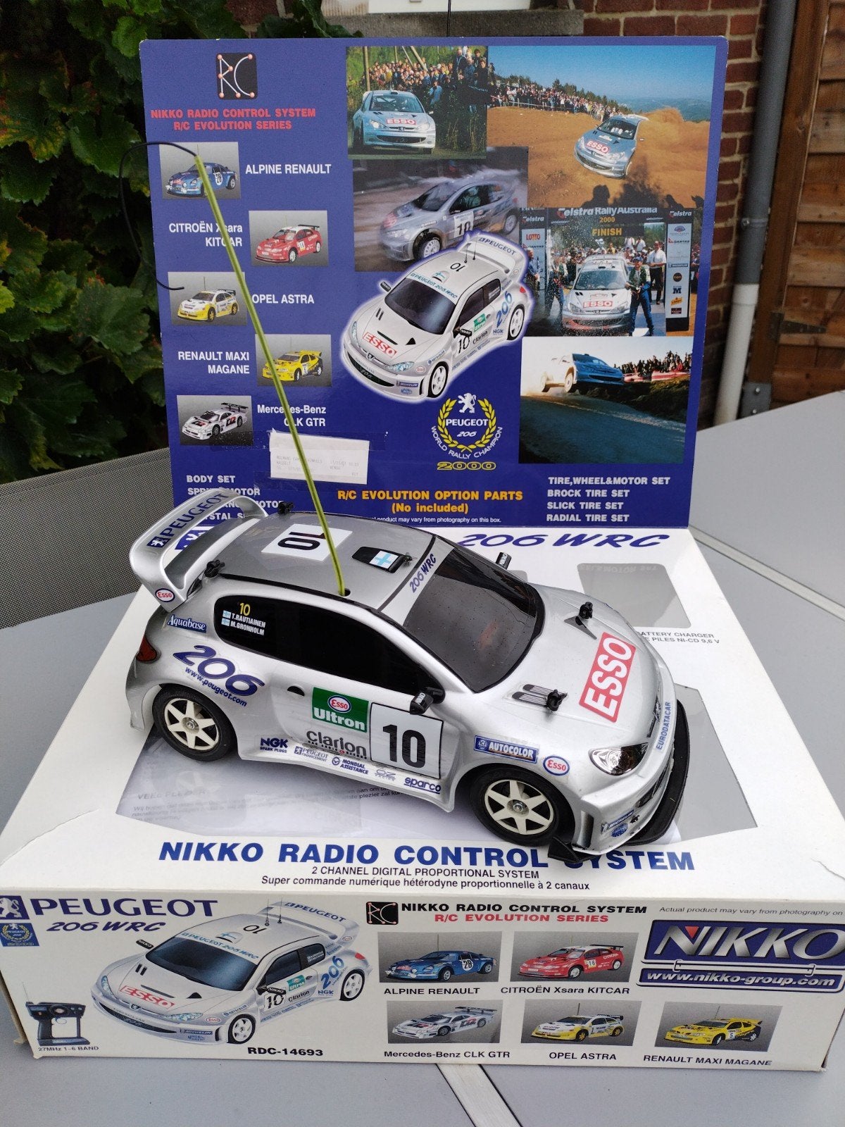 Nikko Peugeot 206WRC, Hobby & Loisirs créatifs, Enlèvement, Échelle 1:14, Électro, RTR (Ready to Run)
