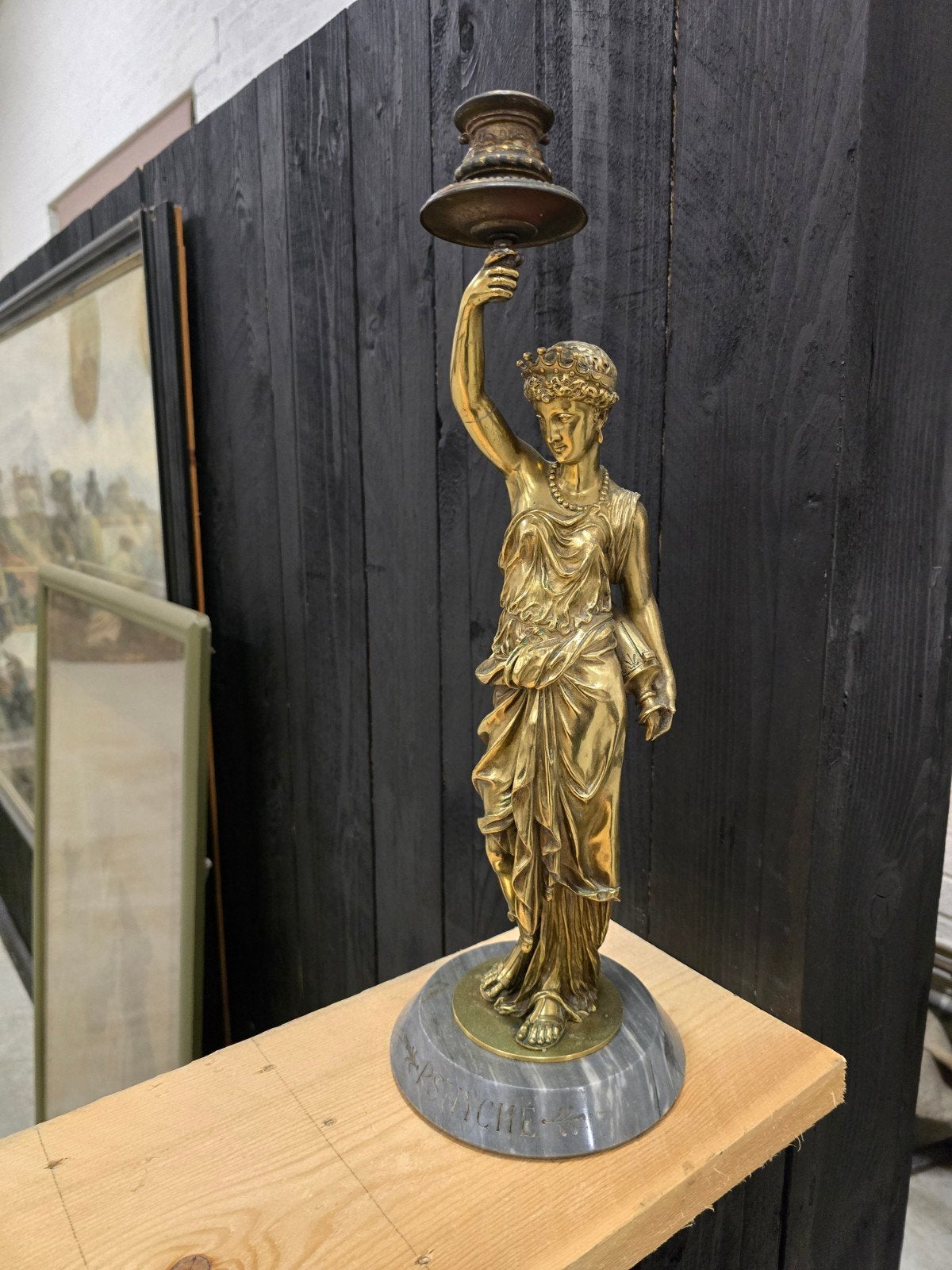 antiek bronzen beeld grand tour (vuurverguld), Ophalen, Brons