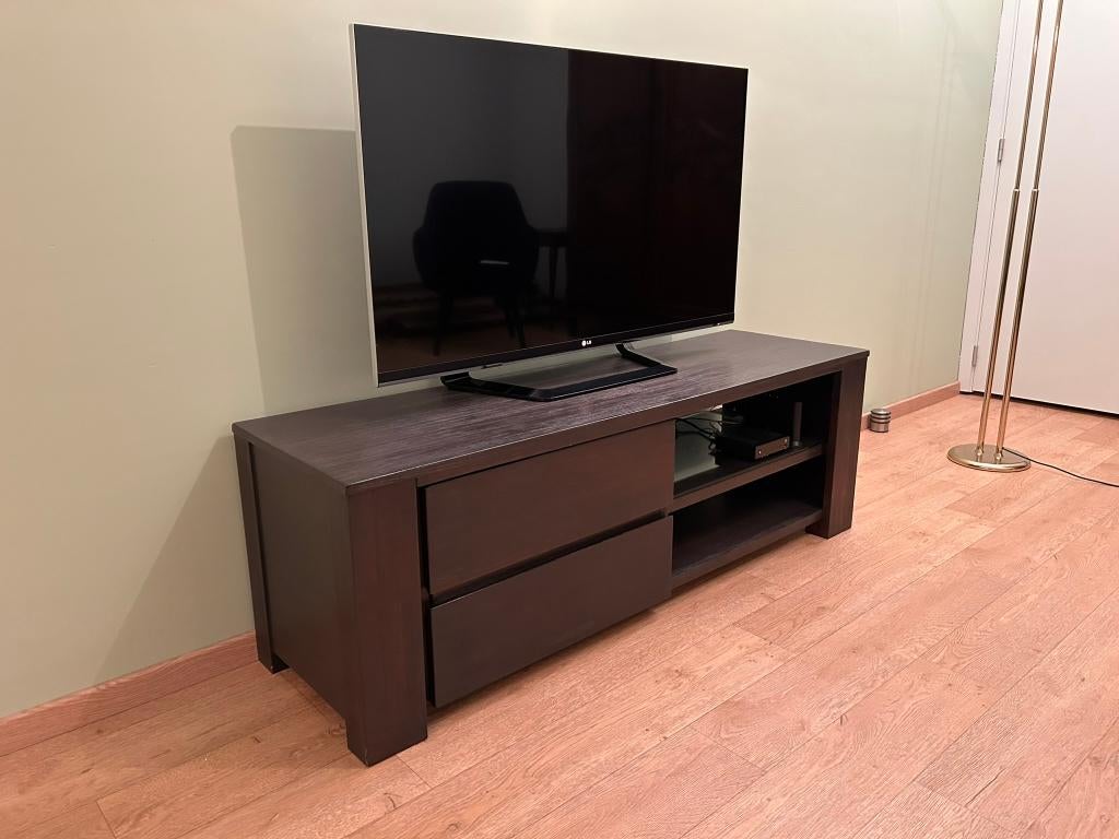 TV meubel acaciahout, Huis en Inrichting, Kasten |Televisiemeubels, Gebruikt, Minder dan 100 cm, 150 tot 200 cm, 25 tot 50 cm
