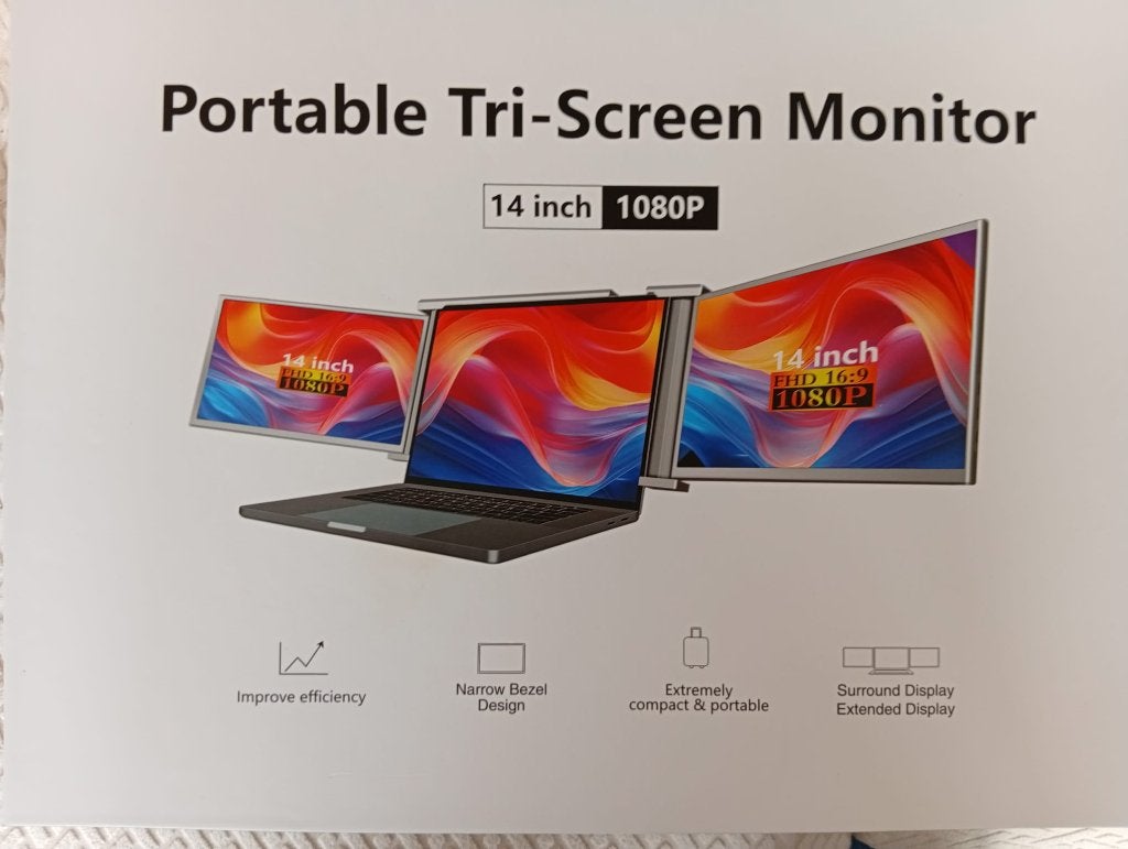 Triple Portable Monitor 14" - Nieuwstaat, Computers en Software, HD, LANU, HDMI, Ophalen of Verzenden